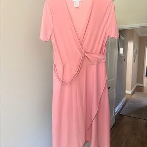 Star Vixen Blush Pink Wrap Midi Dress